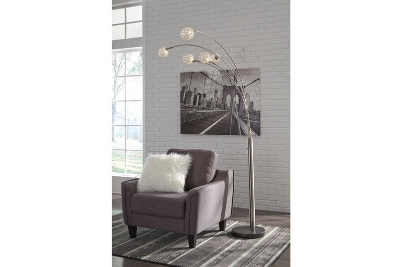 Winter Silver Finish Arc Lamp - Lara FurnitureFloor Lamps