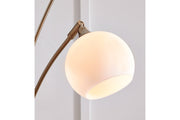 Taliya Champagne/White Arc Lamp - Lara FurnitureFloor Lamps