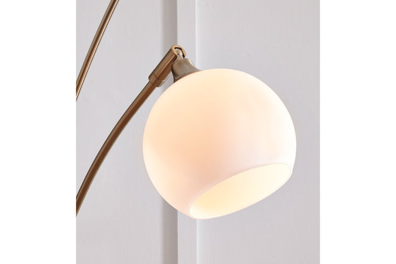 Taliya Champagne/White Arc Lamp - Lara FurnitureFloor Lamps