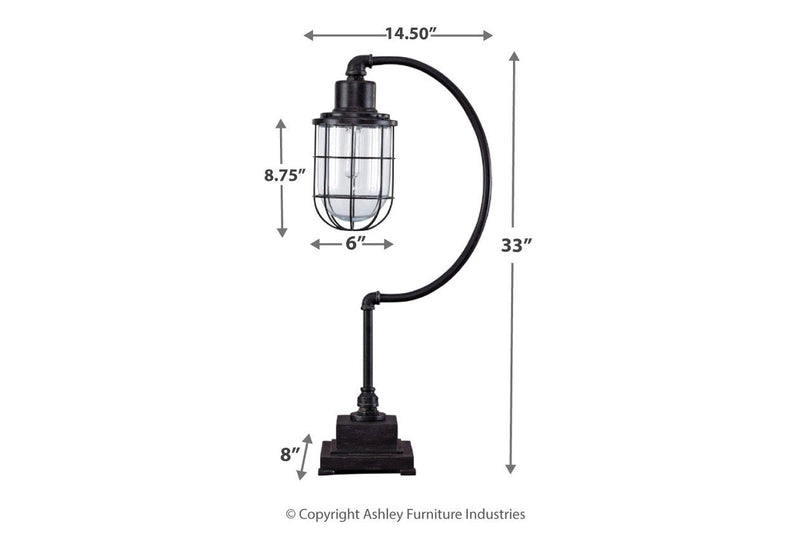 Jae Antique Black Desk Lamp - Lara FurnitureTable Lamp