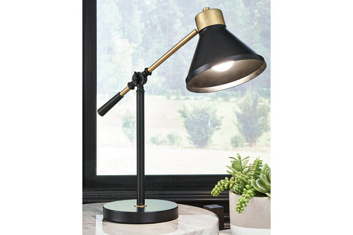 Garville Black/Gold Finish Desk Lamp - Lara Furniture