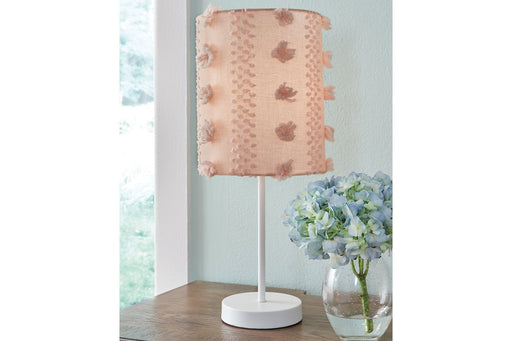 Kaelene Pink/White Table Lamp - Lara Furniture