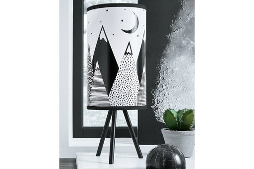 Manu White/Black Table Lamp - Lara Furniture