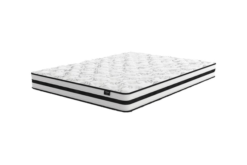 8 Inch Chime Innerspring White Queen Mattress in a Box - Lara FurnitureQueen Mattress