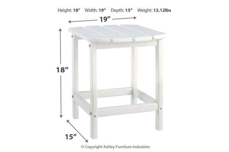 Sundown Treasure White End Table - Lara FurnitureTable