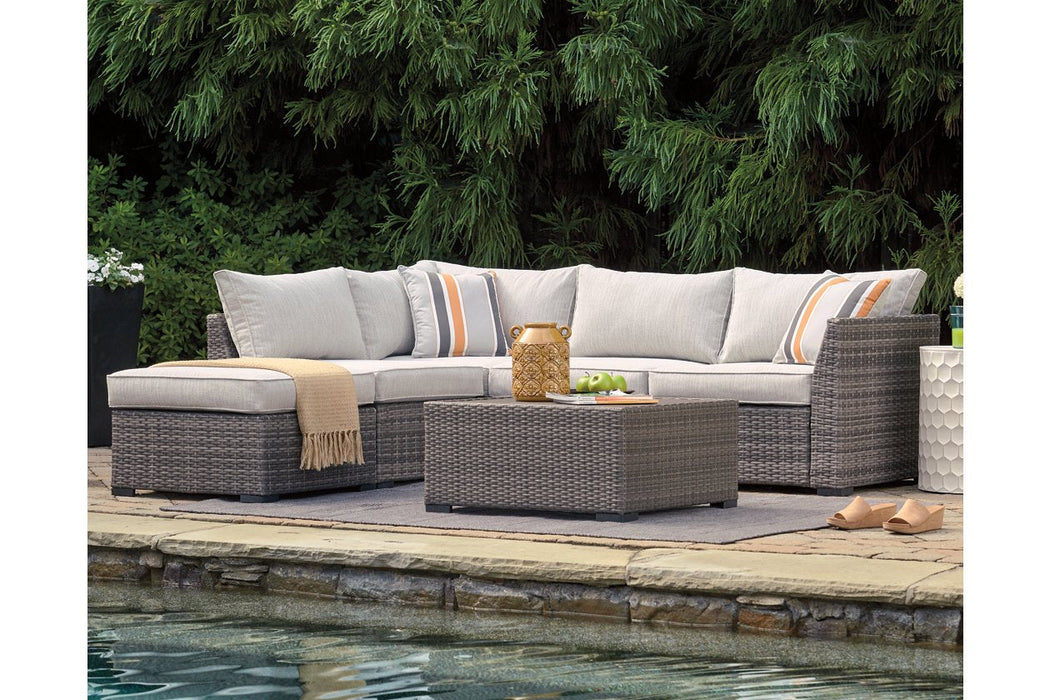 Cherry Point Gray 4-piece Outdoor Sectional Set - Lara Furniture