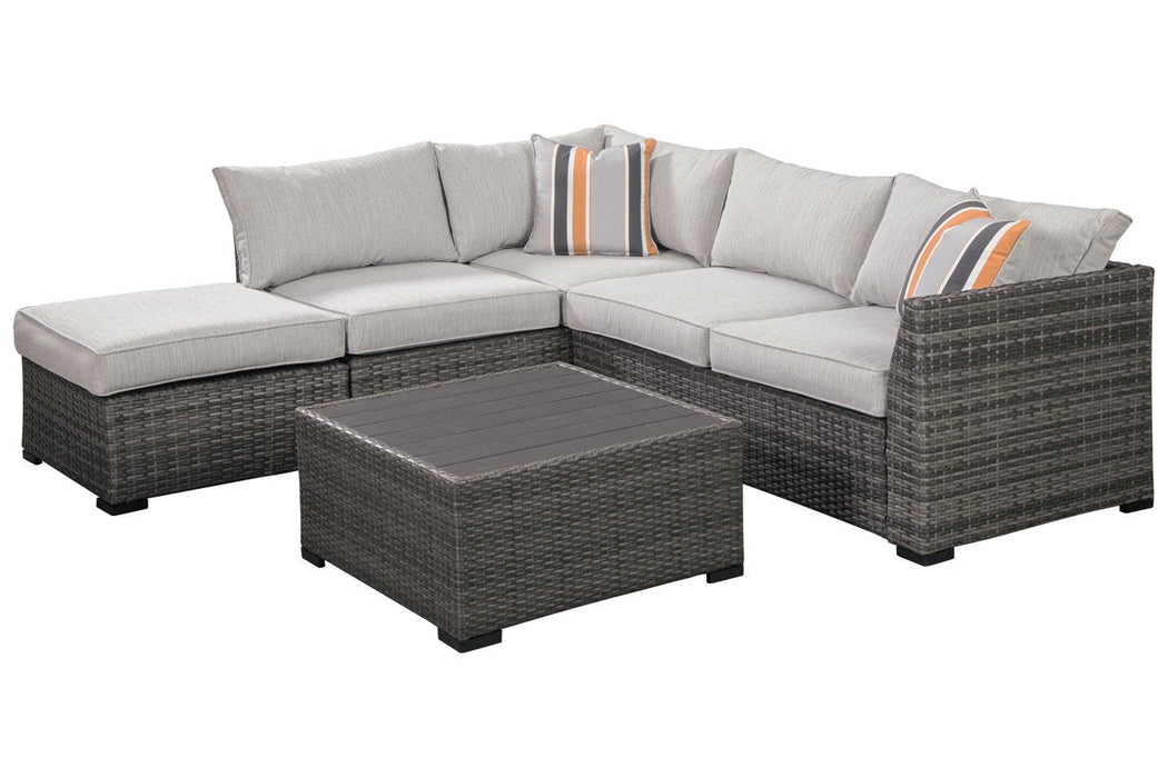 Cherry Point Gray 4-piece Outdoor Sectional Set - Lara Furniture