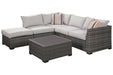 Cherry Point Gray 4-piece Outdoor Sectional Set - Lara Furniture