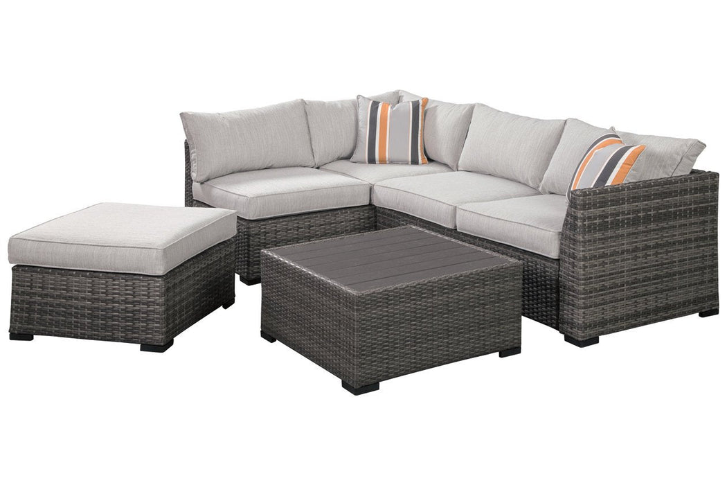 Cherry Point Gray 4-piece Outdoor Sectional Set - Lara Furniture