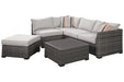Cherry Point Gray 4-piece Outdoor Sectional Set - Lara Furniture