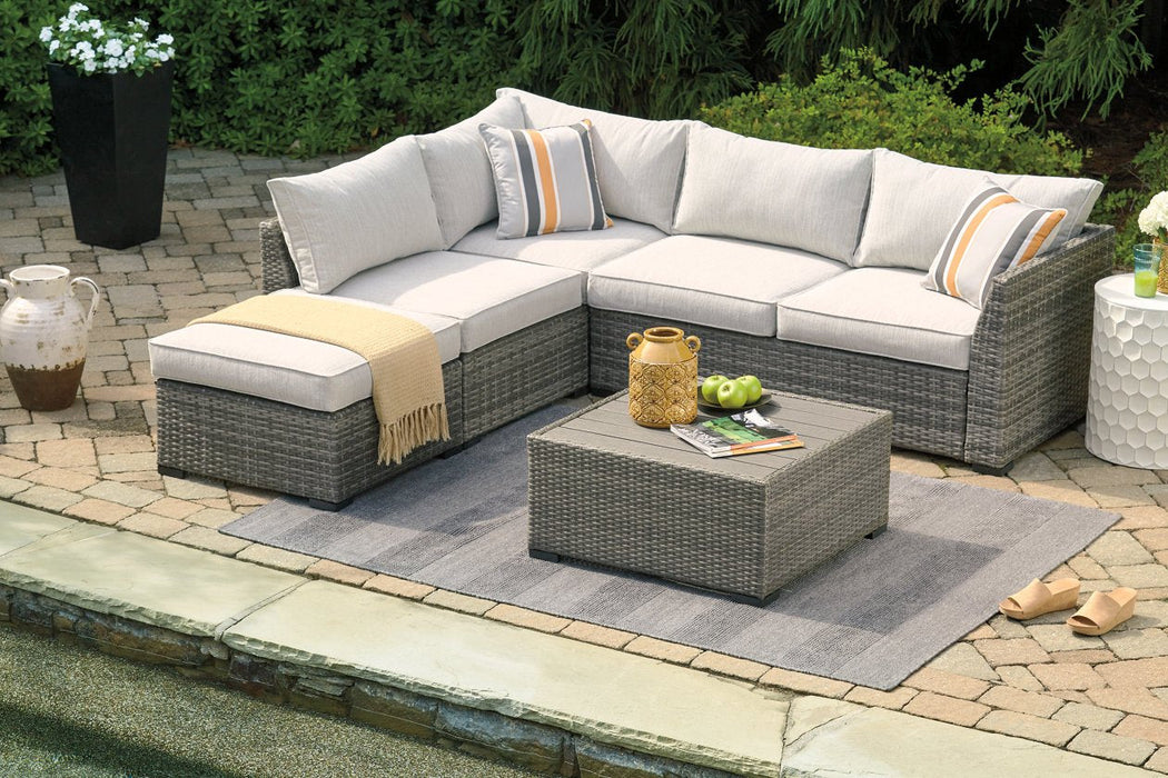 Cherry Point Gray 4-piece Outdoor Sectional Set - Lara Furniture