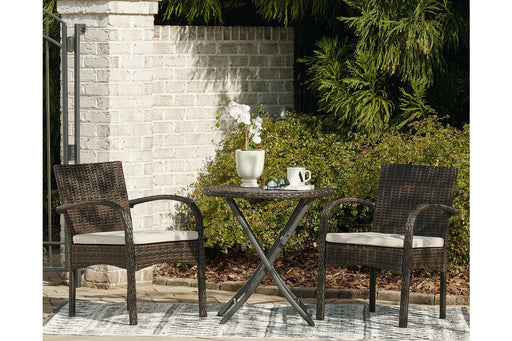 Anchor Lane Brown Outdoor Chairs with Table Set (Set of 3) - Lara Furniture