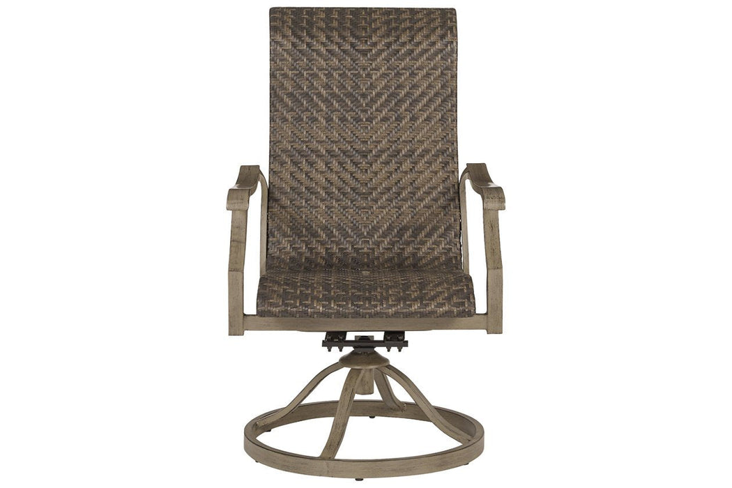 Windon Barn Brown Swivel Chair (Set of 2) - Lara Furniture