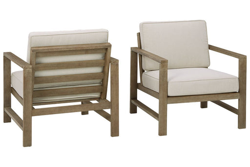 Fynnegan Light Brown Lounge Chair with Cushion (Set of 2) - Lara Furniture