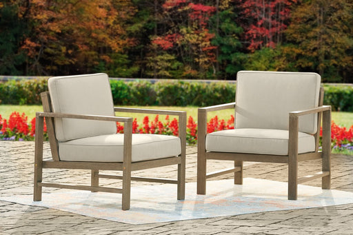 Fynnegan Light Brown Lounge Chair with Cushion (Set of 2) - Lara Furniture