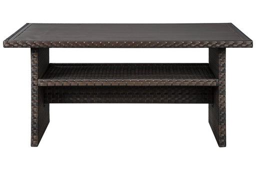 Easy Isle Dark Brown/Beige Multi-Use Table - Lara Furniture