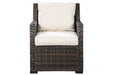 Easy Isle Dark Brown/Beige Lounge Chair with Cushion - Lara Furniture