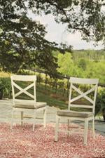 Preston Bay Antique White Armless Chair with Cushion (Set of 2) - Lara Furniture