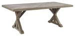 Beachcroft Beige Dining Table with Umbrella Option - Lara Furniture