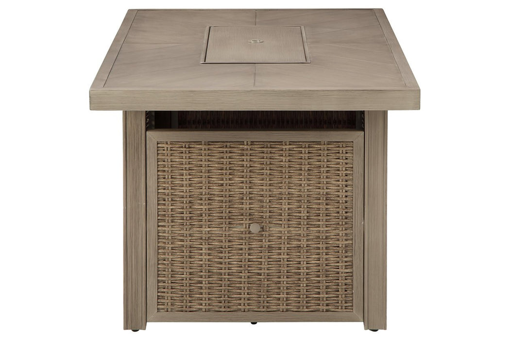 Beachcroft Beige Fire Pit Table - Lara Furniture
