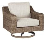 Beachcroft Beige Swivel Lounge Chair - Lara Furniture