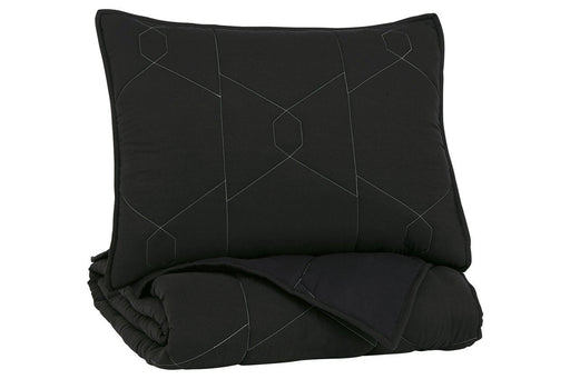 Meliora Black/White/Gray Twin Quilt Set - Lara Furniture