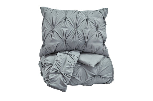 Rimy Gray 3-Piece Queen Comforter Set - Lara Furniture
