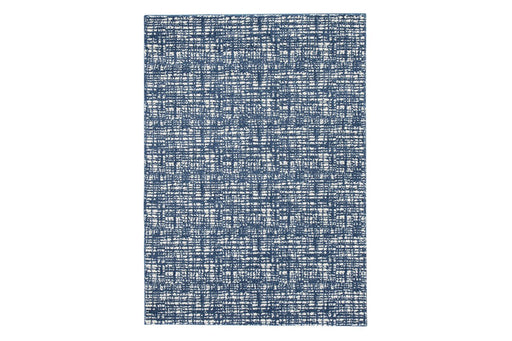 Norris Blue/White 7'6" x 9'6" Rug - Lara Furniture