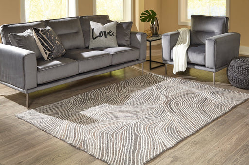 Wysleigh Ivory/Brown/Gray Large Rug - Lara Furniture