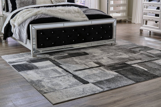 Brycebourne Black/Cream/Gray Large Rug - Lara Furniture