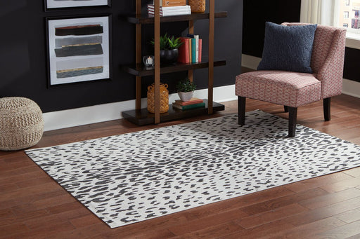 Samya Black/White/Gray Medium Rug - Lara Furniture