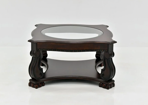 Madison Brown Wood Coffee Table with Casters - Lara Furniture