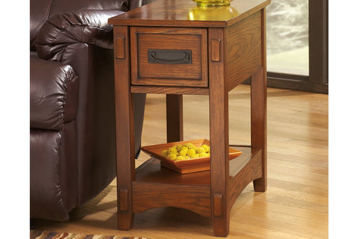 Breegin Brown Chairside End Table - Lara Furniture