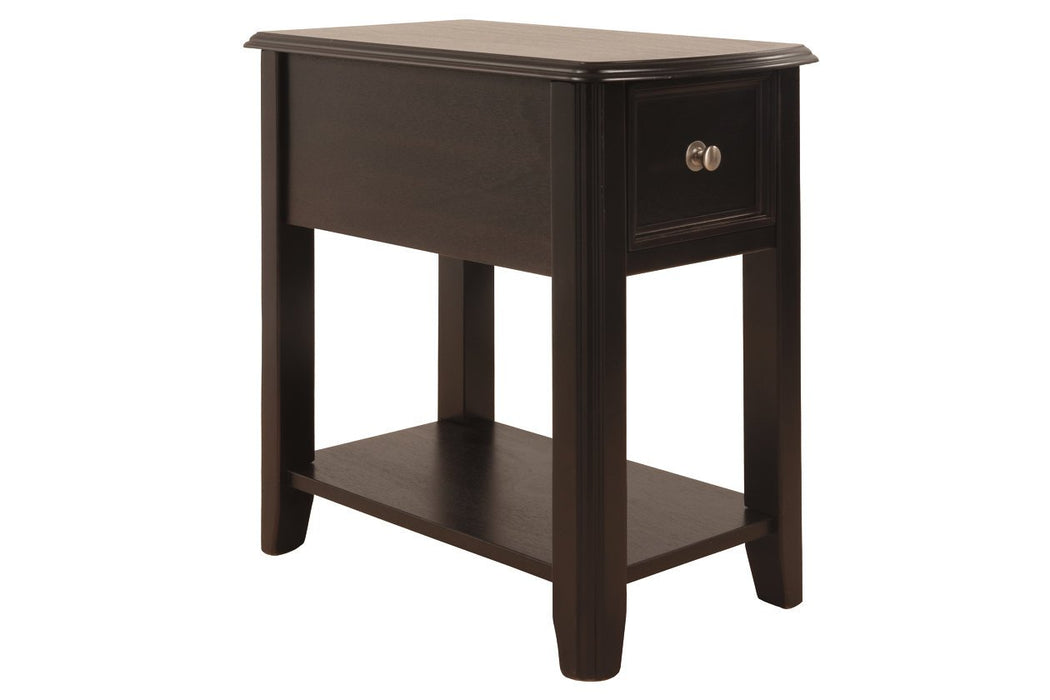 Breegin Almost Black Chairside End Table - Lara Furniture