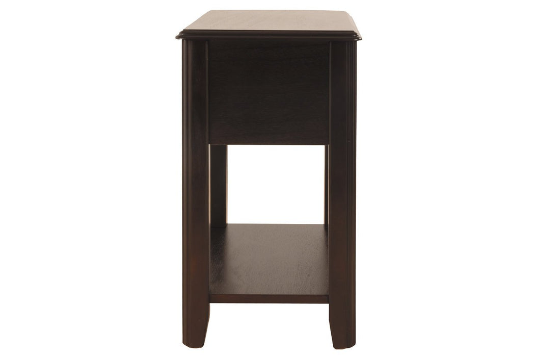 Breegin Almost Black Chairside End Table - Lara Furniture