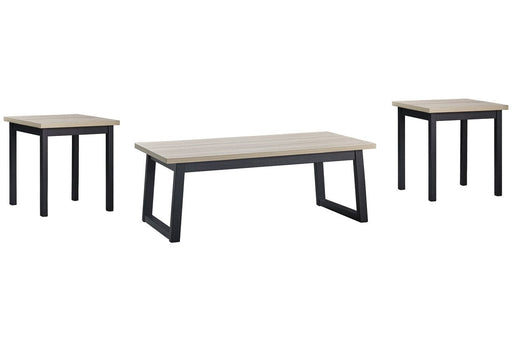 Waylowe Natural/Black Table (Set of 3) - Lara Furniture