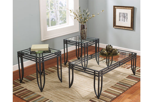 Exeter Black/Brown Table (Set of 3) - Lara Furniture