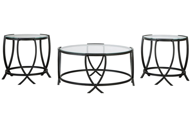 Tarrin Black Table (Set of 3) - Lara FurnitureOccasional Table Set