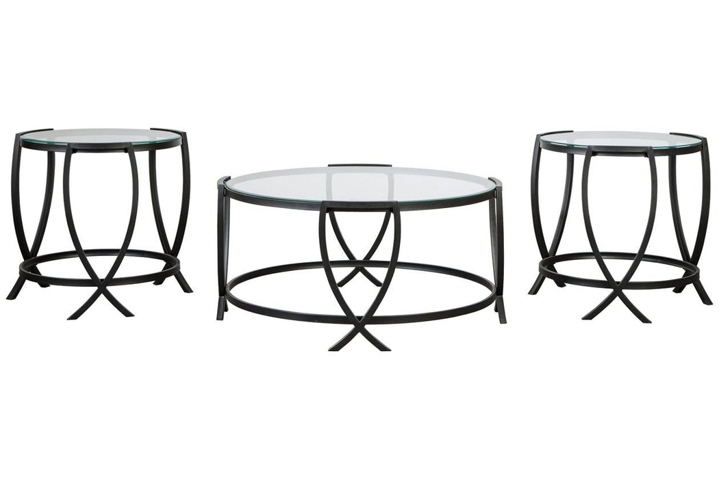 Tarrin Black Table (Set of 3) - Lara Furniture