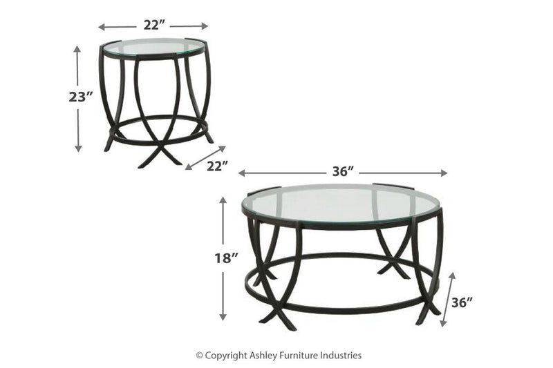Tarrin Black Table (Set of 3) - Lara FurnitureOccasional Table Set