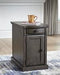 Laflorn Gray Chairside End Table with USB Ports & Outlets - Lara Furniture