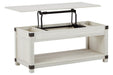Bayflynn Whitewash Lift-Top Coffee Table - Lara Furniture