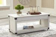 Bayflynn Whitewash Lift-Top Coffee Table - Lara Furniture