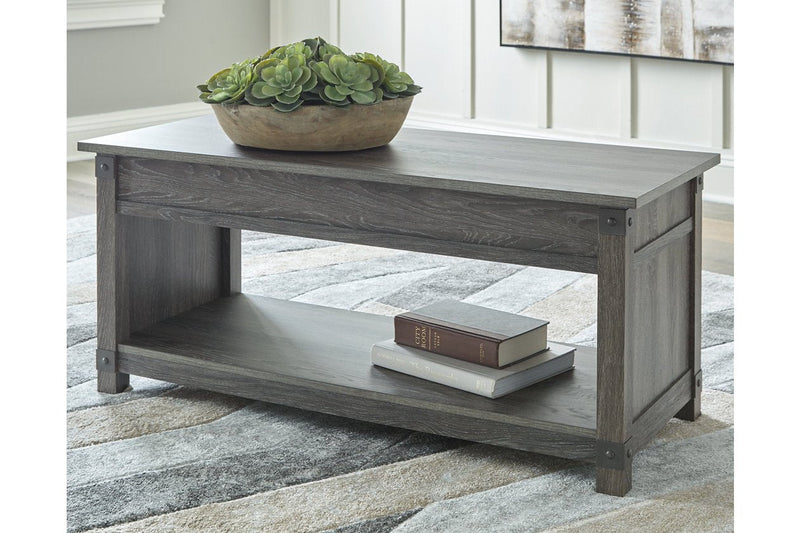 Freedan Grayish Brown Lift - Top Coffee Table - Lara FurnitureCoffee Table