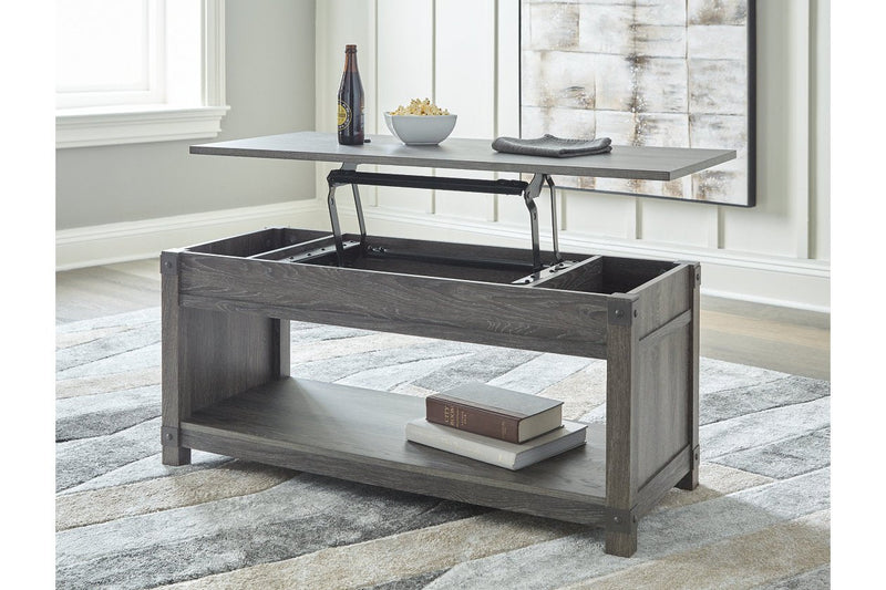 Freedan Grayish Brown Lift - Top Coffee Table - Lara FurnitureCoffee Table