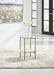 Wynora White/Gold End Table - Lara Furniture