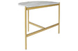 Wynora White/Gold Chairside End Table - Lara Furniture