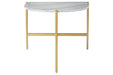 Wynora White/Gold Chairside End Table - Lara Furniture