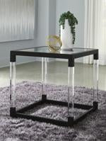 Nallynx Metallic Gray End Table - Lara Furniture