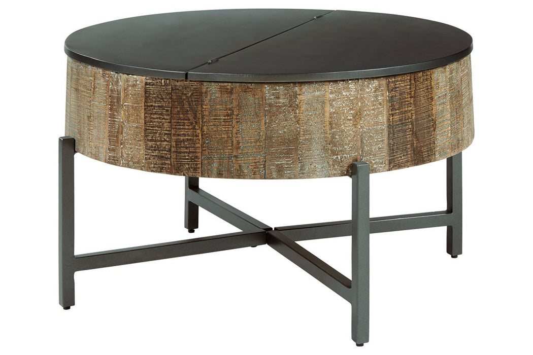 Nashbryn Gray/Brown Coffee Table - Lara Furniture